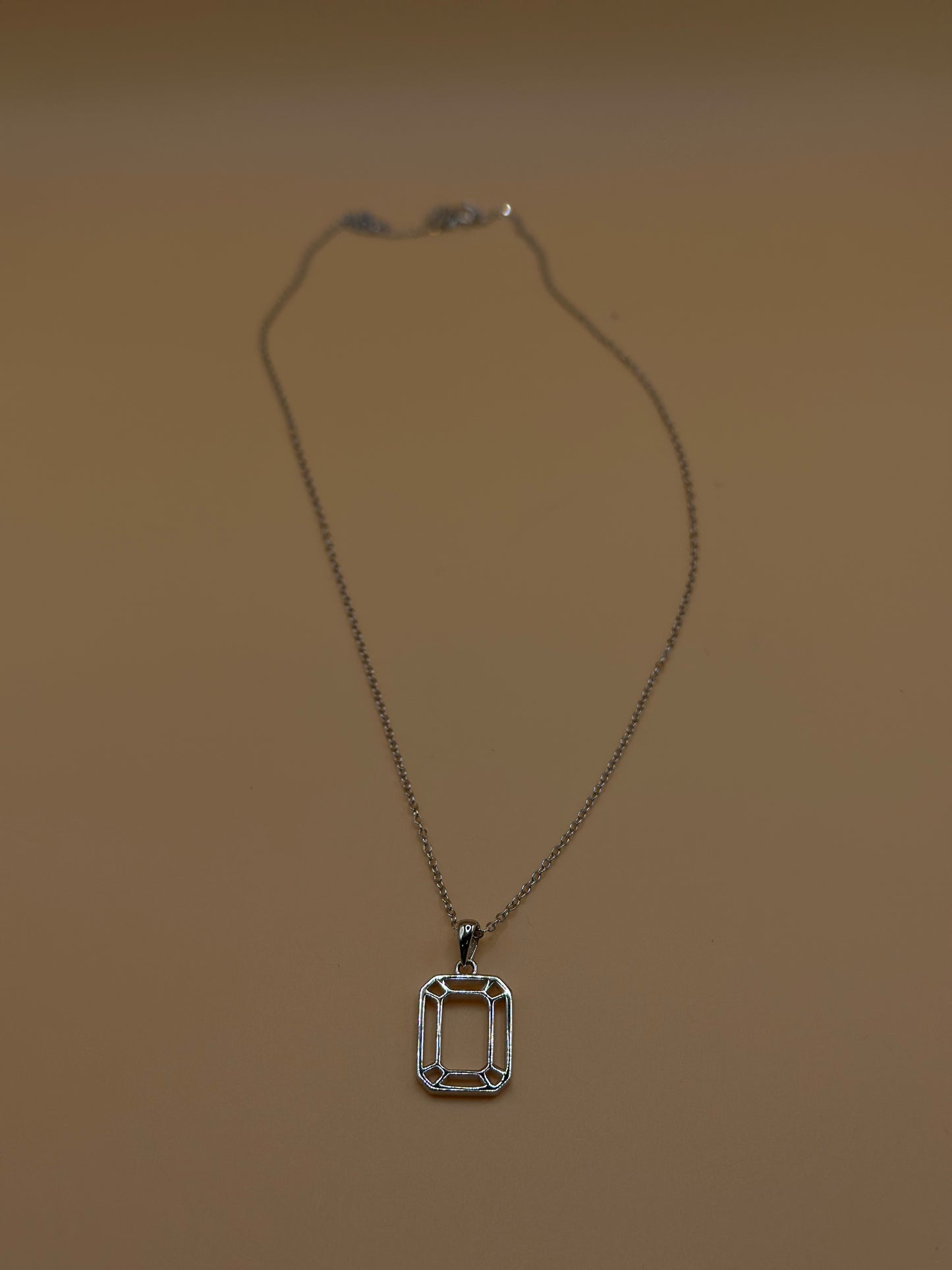 #96 Rektangel halsband S925 Silver