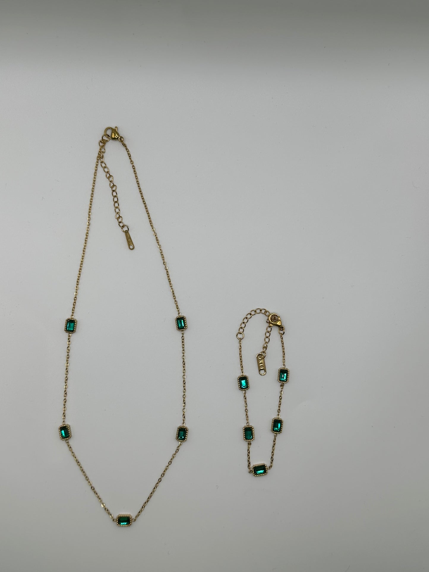 #59 Siérra konstgjord gemstones halsband & armband