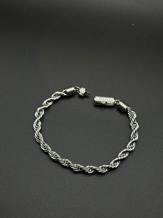 #125 Cordell Armband diamant lås Silver