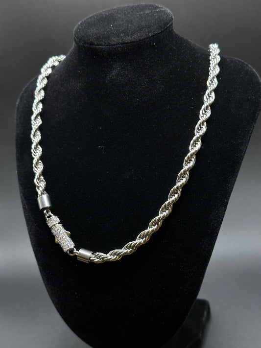 #127 Cordell halsband diamant lås Silver